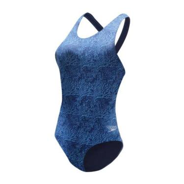 Imagem de Maiô Speedo Cross Deep Map, Azulmarinho, G