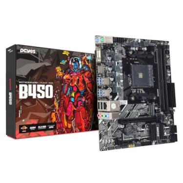 Imagem de Placa Mae AM4 PCYES B450, DDR4 até 64GB, 1x M.2 NVMe PCIe, Rede Gigabi