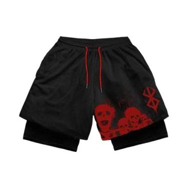 Imagem de Shorts De Treino Esportivos Masculinos plus Size Y2K Anime Maniac Para