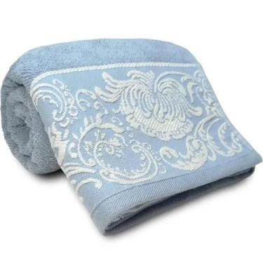 Imagem de Toalha de Banho Jacquard Louise CORTTEX medindo 1,40m x 0,70cm, AZUL