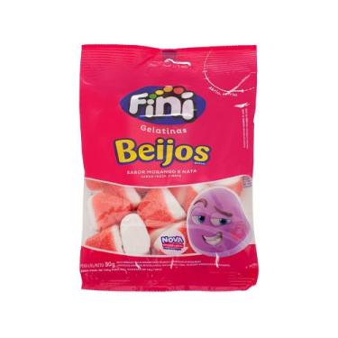 Imagem de Bala de Gelatina Fini Beijos de Morango e Nata - 90g Pacote