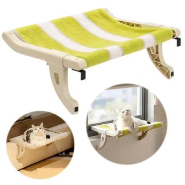 Imagem de Rede Suspensa Cama Gato Janela Pet Caminha Aveludada Relaxante Anti Es