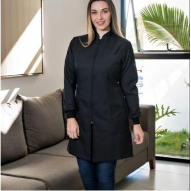 Imagem de 2035 jaleco em gabardine com ziper e punho - Namastê, PRETO, P