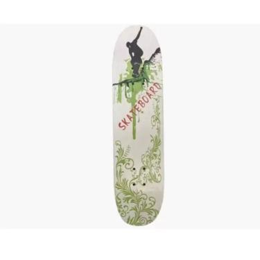 Imagem de Skate Skateboard SK-3108s com Lixa Antiderrapante e Estampas Variadas Amadeirado Fênix