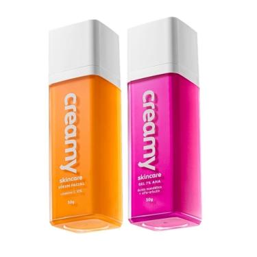 Imagem de Kit Skincare Creamy Vitamina C Mandélico com Sérum Facial 30g e Gel Antiacne 30g Multicolorido