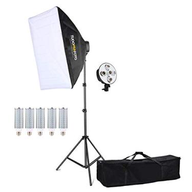 Imagem de Kit Softbox Profissional 50x70cm c/Tripé + 5 Lâmpadas LED - Bivolt