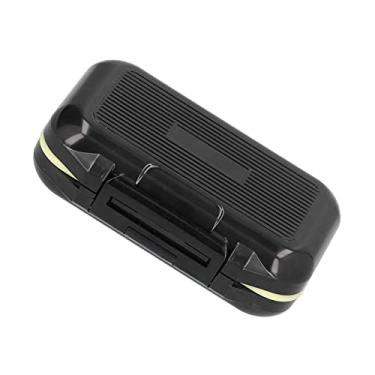 Imagem de 01 Estojo de acessórios de pesca, caixa de armazenamento de gancho de isca de plástico removível com vários compartimentos para pesca ao ar livre (preto))