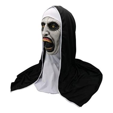 Imagem de oshhni Máscara de Freira Assustadora com Capuz Adulto Feminino Vestido de Fantasia Traje Cosplay Adereços