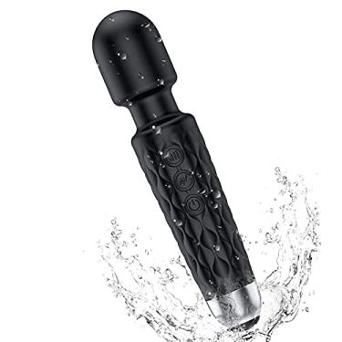 Imagem de Massageador de varinha mágica, massageador pessoal para mulheres, 20 modos de vibração, massageador elétrico à prova d'água, bastão mágico para mulheres, pescoço, ombro, massagem corporal,