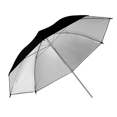 Imagem de SOU FOTO Sombrinha Refletora Guarda Chuva de Estúdio Rebatedora Preta e Prata SPP-109 | 109 cm