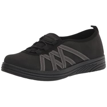 Imagem de Easy Street Tênis feminino Makena casual sem salto, Cadarços pretos de neoprene/preto, 6.5