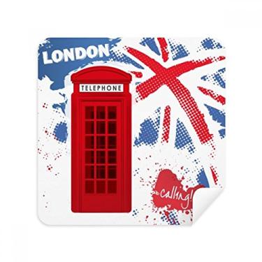 Imagem de Tecido de camurça com bandeira de Londres da Grã-Bretanha, Reino Unido, tecido de camurça, pacote com 2