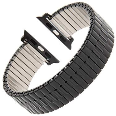 Imagem de Gilden para Apple 38 mm/40 mm 42 mm/44 mm Expansão Ampla pulseira de relógio de aço inoxidável 552W-SMART, Preto, Extra Long fits 38mm/40mm Apple Watch