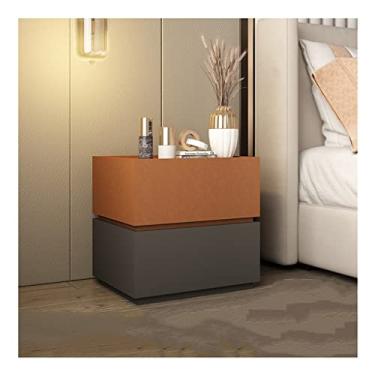 Imagem de Mesas Laterais para Cama Mesa de Cabeceira Moderna Minimalista Madeira Pequena Armário Luz Luxo Quarto Mesa de Cabeceira Armário Casa Gaveta Dupla Cabeceira Mesas de Cabeceira para Quarto (Cor: B)