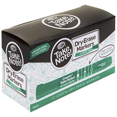 Imagem de Crayola Take Note Dry Erase Markers, Green Chisel Tip Markers, Classroom & Office Supplies, 12 Count