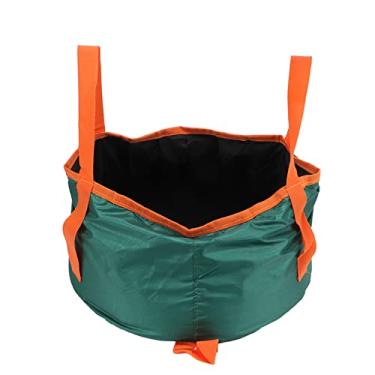 Imagem de recipiente de armazenamento de ¨¢gua de acampamento,Balde dobr¨¢vel com al?a, bacia dobr¨¢vel port¨¢til para acampamento viagens caminhadas pesca passeios de barco jardinagem(Dark green), Balde dobr