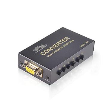 Imagem de eKL Adaptador VGA para AV Conversor Caixa VGA Entrada Composto RCA S-Video VGA Saída Computador PC Laptop para TV Display Conector Projetor