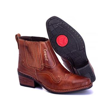 Imagem de 777 Botina Texana Country Masculina Couro 41 pinhão Cor:Marrom;Tamanho:41;Genero:Masculino