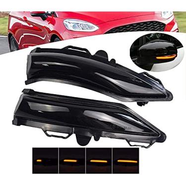 Imagem de Luz de LED para espelho lateral compatível com Ford Fiesta ST Line MK8 2019, espelho retrovisor sequencial dinâmico LHD LED indicador de sequencial para Ford Fiesta mk8 2019+ (Amarelo)