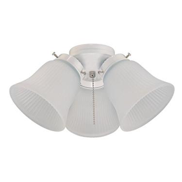 Imagem de Westinghouse Lighting 77847 3LGT WHT Fros 3 Kit de luz de ventilador de teto com nervuras foscas, branco