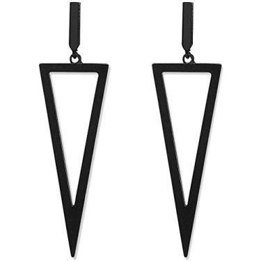 Imagem de Brincos pendentes de metal banhados a ouro 14 K para mulheres presentes.. Preto