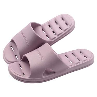 Imagem de GuanZo Chinelo de Chuveiro Feminino Roxo, Antiderrapante, Slide, 6-7 Women/5-6 Men