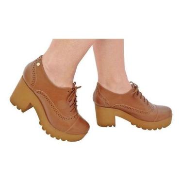 Imagem de Sapato Feminino Oxford Tratorado Salto Alto - Jessica Leal Calçados