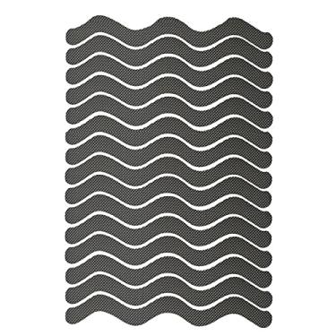 Imagem de SHENGANG 24 peças em forma de s tiras antiderrapantes tiras de segurança à prova d'água adesivos de chuveiro fita antiderrapante autoadesiva para banheira escadas piso, cinza, 18x1,3 cm