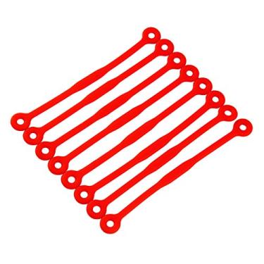 Imagem de Andux Raquete de tênis, amortecedores de vibração, raquete de squash, amortecedor, silicone, corda de tênis, pacote com 8 BZQ-05 (vermelho)