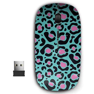 Imagem de Mouse sem fio USB portátil ergonômico 2,4 G para PC, laptop, computador, notebook com nano receptor (chita glamourosa)