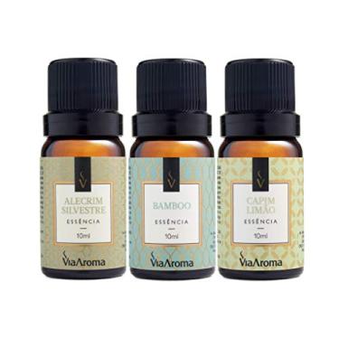 Imagem de Kit 3 Essências Via Aroma 10ml (Alecrim, Bamboo e Capim Limão)