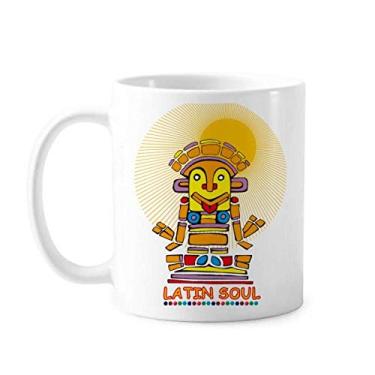 Imagem de Caneca com padrão de estátua de alma latina do Egito Antigo Cerâmica xícara de porcelana de café louça