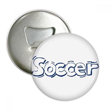 Imagem de Abridor de garrafas de futebol azul com estampa de futebol e ímã de geladeira emblema multifuncional
