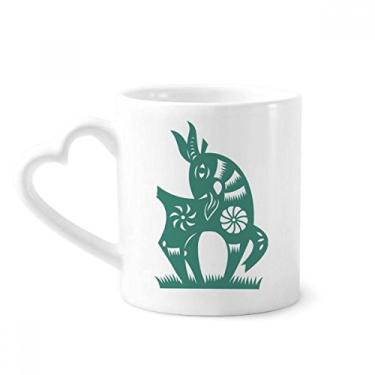 Imagem de Ano de ovelhas animal China zodíaco caneca café cerâmica copo de coração de vidro