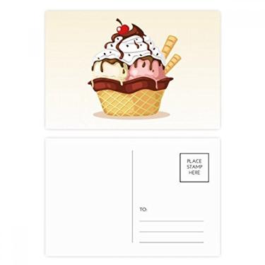 Imagem de Biscuits Cereja Chocolate Sorvete Conjunto de Cartão Postal de Aniversário Cartão de Agradecimento