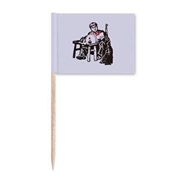 Imagem de Bandeira de palito de propaganda de educação vermelha chinesa marcadores para decoração de festa