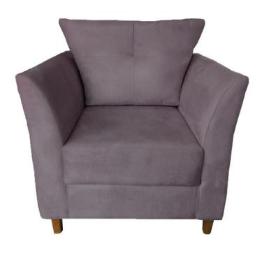 Imagem de Poltrona Cadeira Sofá Decorativa Isis Sala Estar Salão Beleza Rosê - D