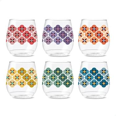 Imagem de TOSSWARE POP 410 ml Vino Designer Series – Formas 1, CONJUNTO DE 6, qualidade premium, recicláveis, inquebráveis e copos de plástico transparentes