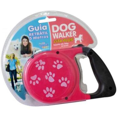 Imagem de Guia Retrátil Dog Walker Plus Rosa- São Pet