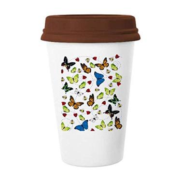 Imagem de Diferentes tamanhos de caneca de borboleta voando copo de cerâmica copo copo de café