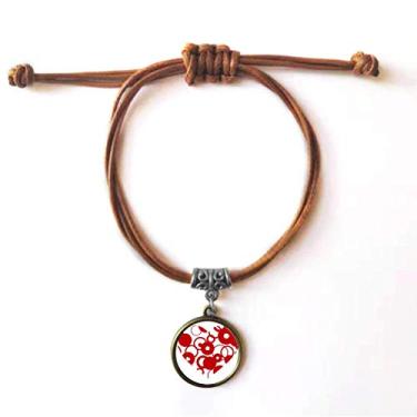 Imagem de DIYthinker Pulseira vermelha do Dia dos Namorados Pulseira de couro com corda de couro marrom joia presente