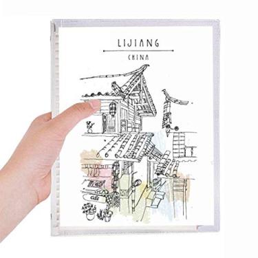 Imagem de Uma rua ocupada em Lijiang, da China, caderno, folhas soltas, agenda recarregável, papelaria