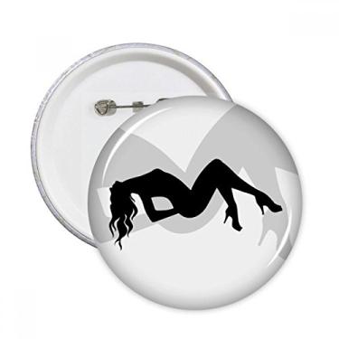 Imagem de Linda silhueta de mulher menina menina broche redondo distintivo decoração roupas 5 peças presente