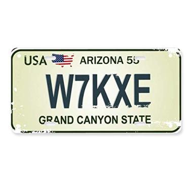 Imagem de DIYthinker Placa de licença americana de carro com padrão de número para decoração de placa de carro em aço inoxidável