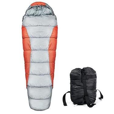 Imagem de GQYYS Saco de dormir para mamães, saco de dormir para mochila de 3 estações para adultos, leve, quente e lavável, saco de dormir para crianças, acampamento, caminhada, viagem, com bolsa de compressão portátil, 23080 – Super laranja