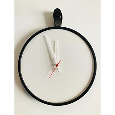 Imagem de Relogio Short Strip Preto Alça Preta Mostrador Branco 40 Cm