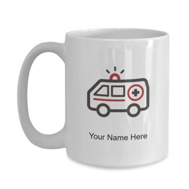 Imagem de Caneca personalizada com ícone de ambulância, xícara de café com ícone de ambulância, ideia de presente com ícone de ambulância - Caneca de café de 444 ml