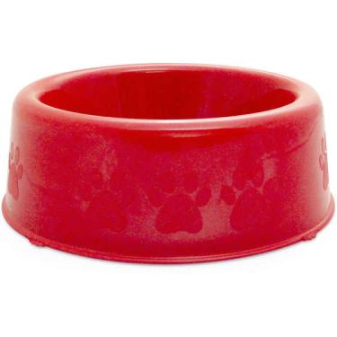 Imagem de Comedouro Plástico Patinhas Filhotes Vermelho - 300 mL