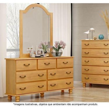Imagem de Penteadeira 7 Gavetas Em Madeira Maciça Havana Mel - Straub Web