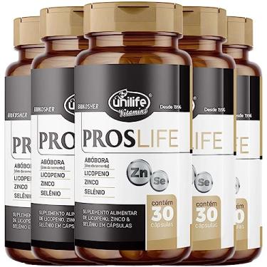 Imagem de Kit 5 ProsLife Óleo De Semente De Abóbora + Licopeno + Zinco + Selênio 30 Cápsulas de 750mg Unilife